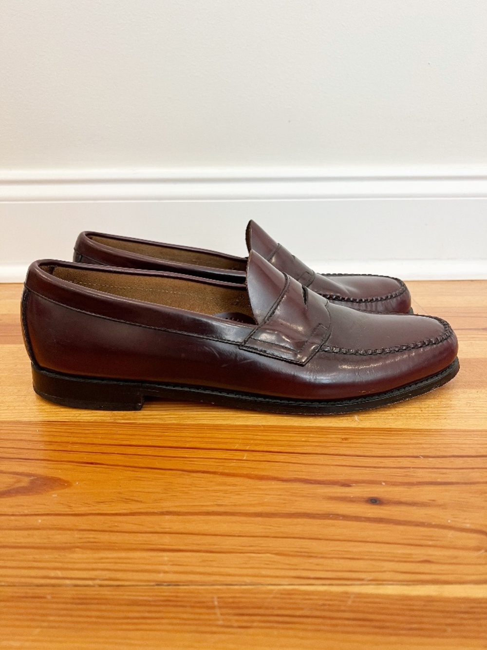 GH Bass Weejuns Penny Loafers Mens 13 Burgundy Leather Slip On Casual Shoes